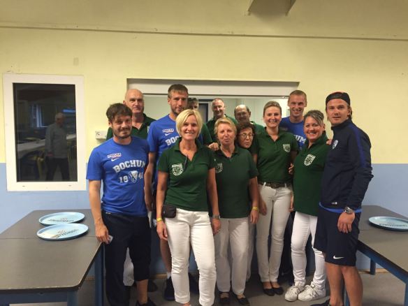 Bochumer Profis von links: Celozzi, Stiepermann, Kapitän Bastians und Torwart Riemann